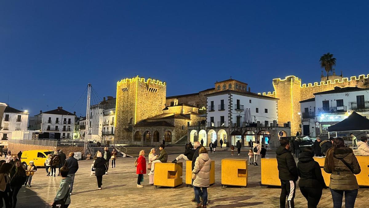 La plaza Mayor de Cáceres, el espacio público más representativo del casco antiguo.