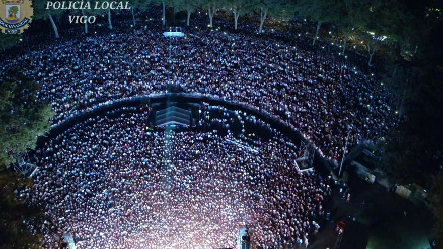 Castrelos, más de 120.000 personas y Melendi en 1 minuto: así se vio el concierto desde el cielo de Vigo