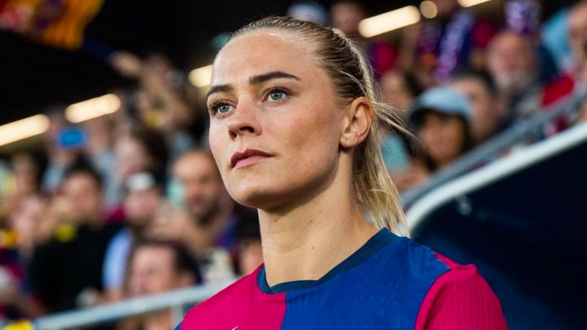 Fridolina Rolfö en un partido con el Barça