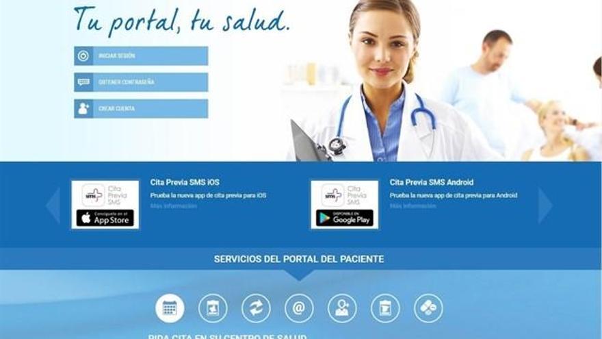 Página de inicio del Portal del Paciente