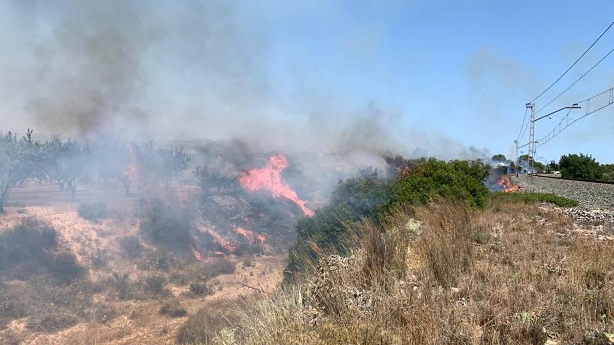 Imagen del incendio en La Cañada del Fenollar.