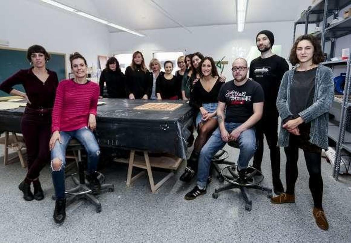 Los artistas, ayer, en la Factoría Cultural.