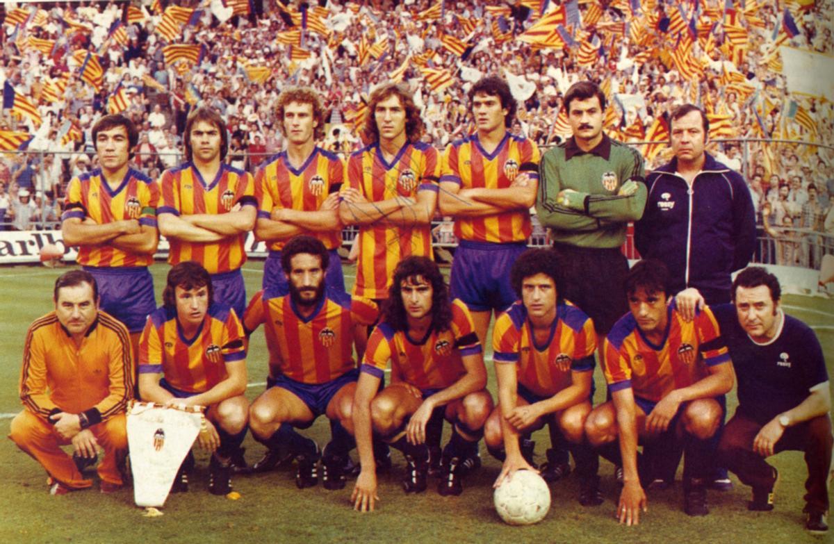 El Valencia que ganó la llamada Copa de la Senyera, en 1979.