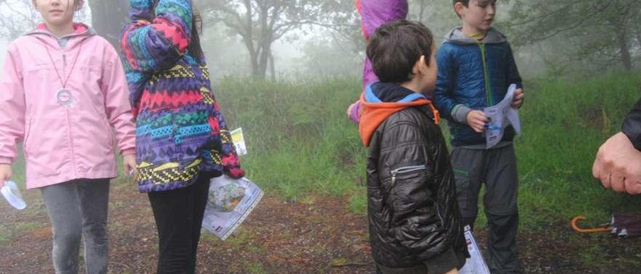 Un grupo de jóvenes participa en Ermelo en una carrera de orientación. // Santos Álvarez