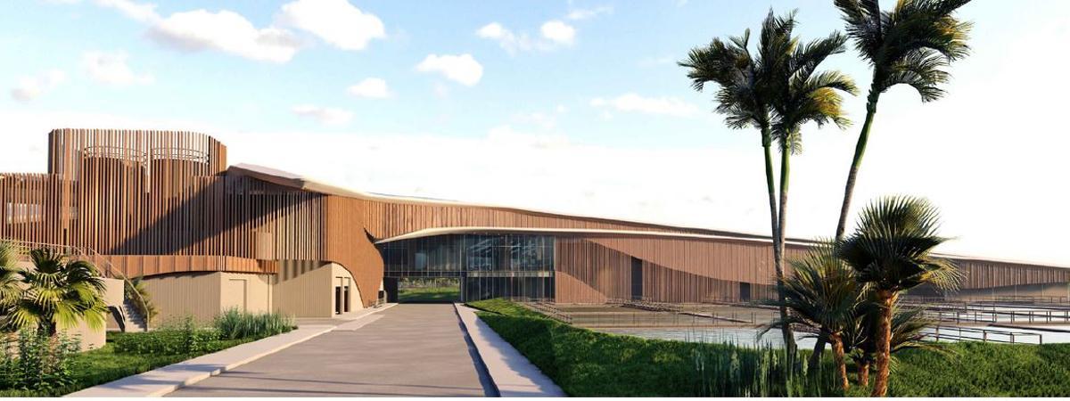 Una imagen del proyecto de la depuradora que arquitectónicamente será un complejo singular