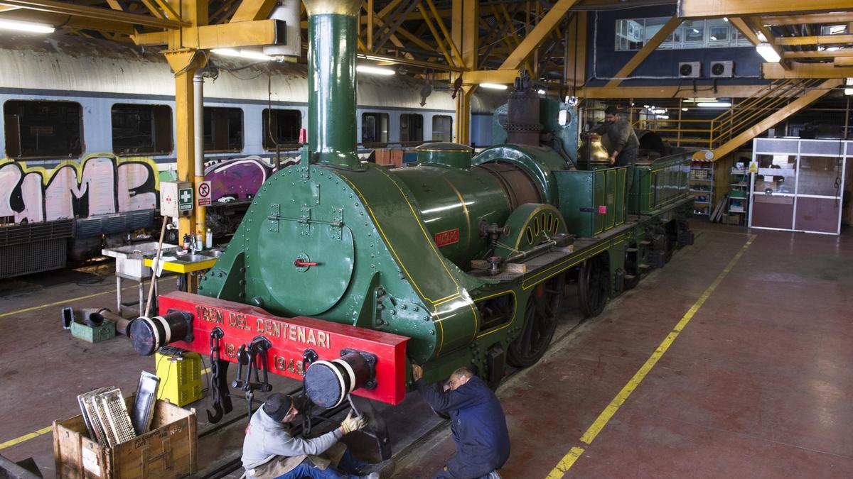 La réplica de la locomotora 'La Mataró', en una imagen de archivo