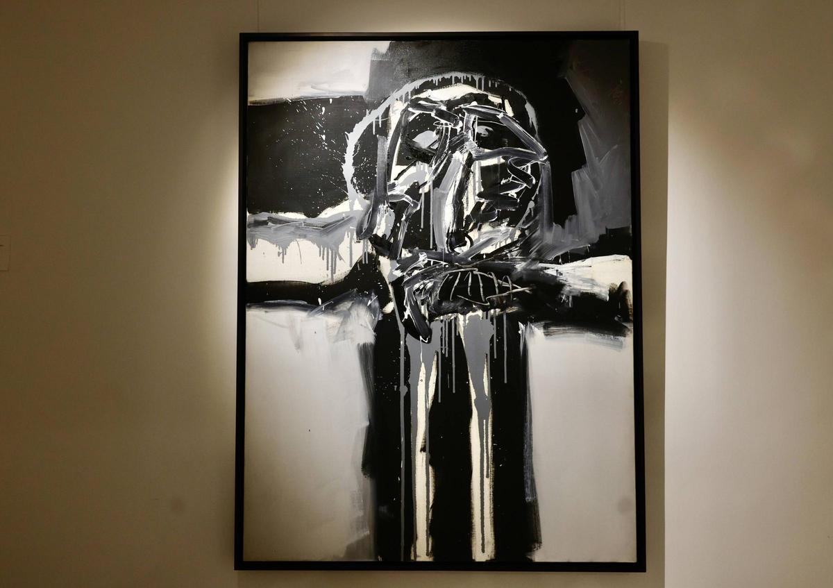 "Crucifixion Noire et blanche", de Antonio Saura.