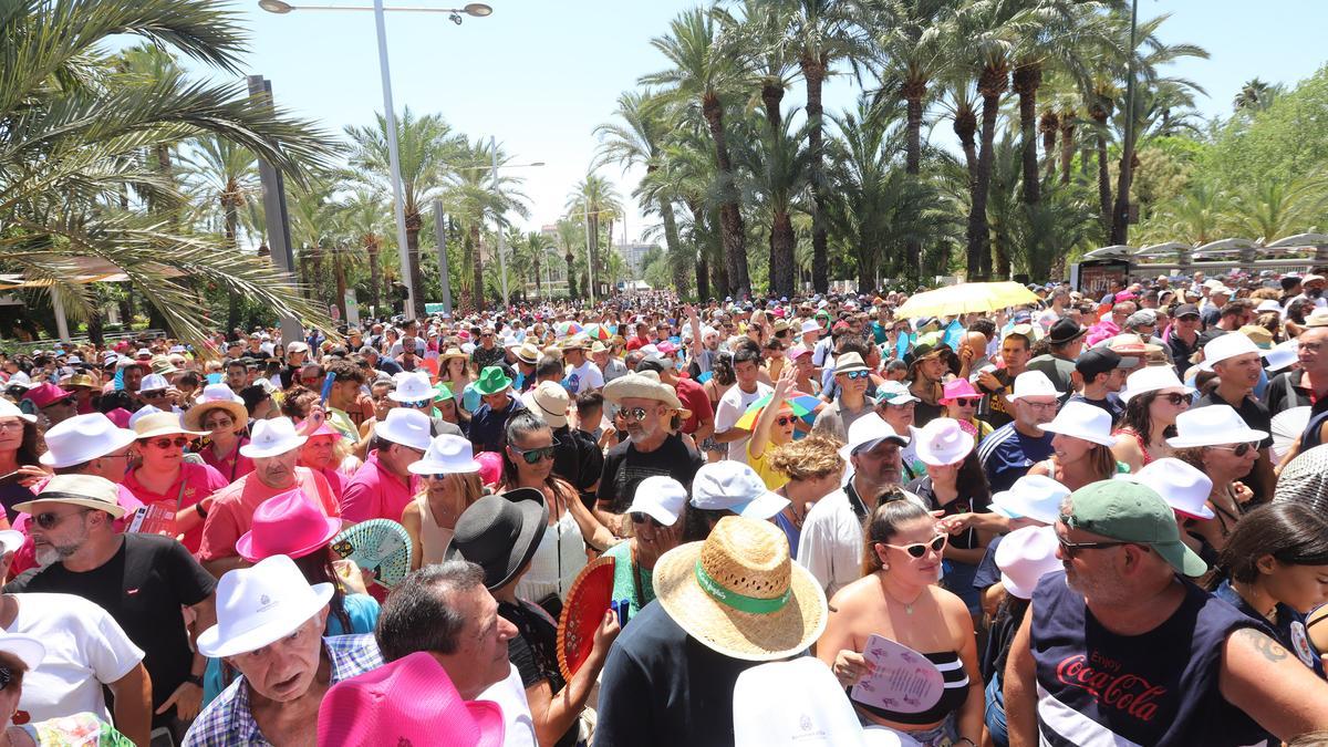 Cientos de personas acuden a la mascletà en Elche