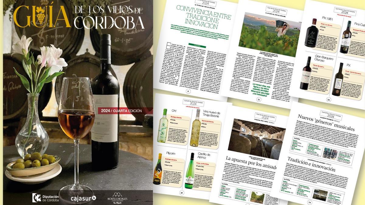 Portada y páginas interiores de la 'Guía de los Vinos de Córdoba 2024'.