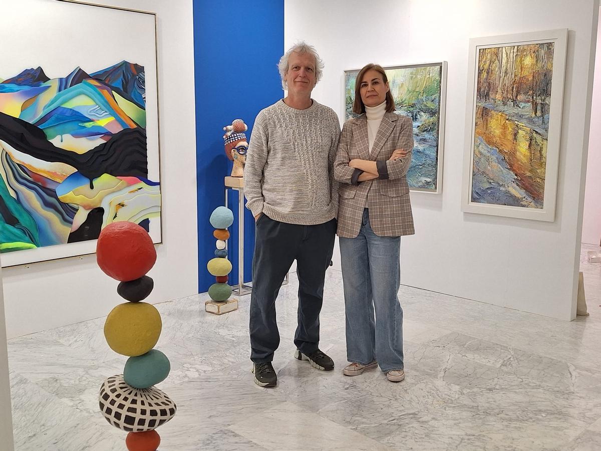 Eduardo Lozano y Olga Julián, este miércoles en su estand de JustMad.