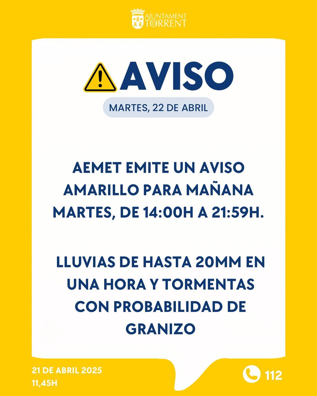 Aviso en Torrent.