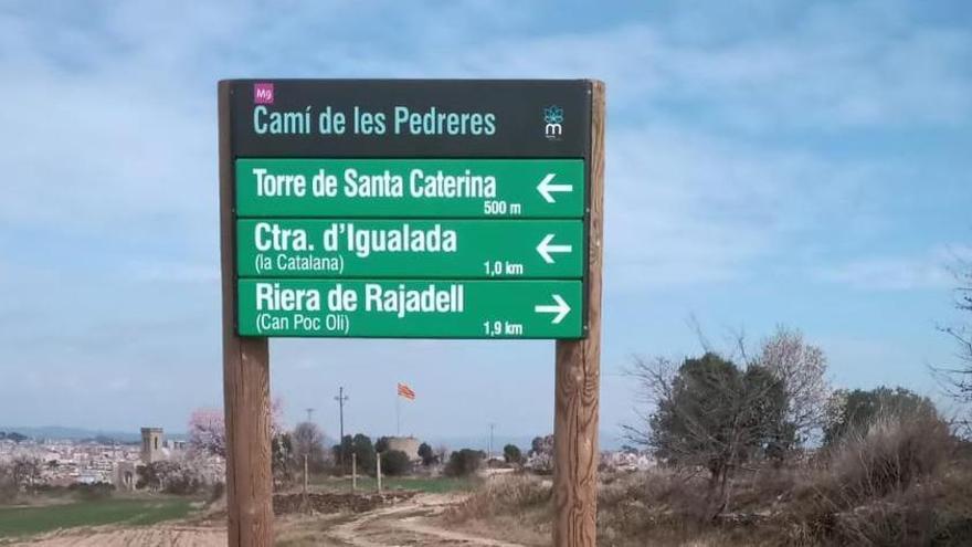 Manresa completa la senyalització de la ruta dels Comtals a la Serra de Montlleó