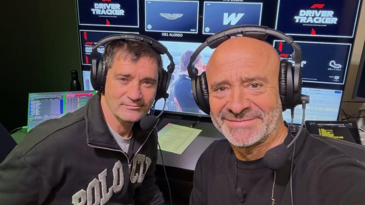 Toni Cuquerella y Antonio Lobato en la cabina de comentaristas