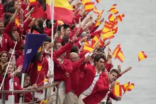 La delegación de España, en la ceremonia de apertura de los Juegos Olímpicos de París 2024