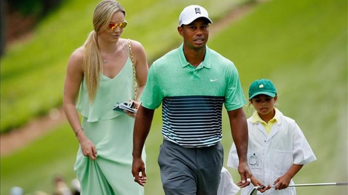 Tiger y Vonn, durante el último Masters de Augusta