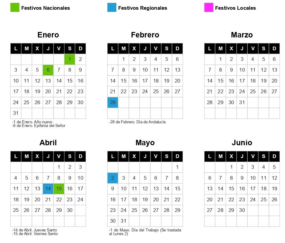 Calendario laboral de Córdoba 2022