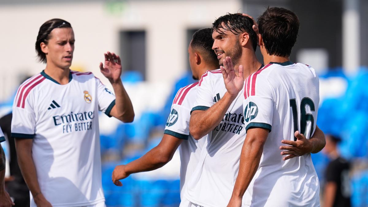 El Real Madrid celebra uno de sus goles contra el Leganés en el segundo amistoso de la pretemporada