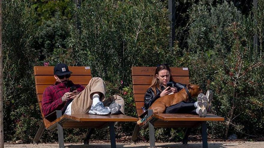 Tumbona en el parque de las Glòries
