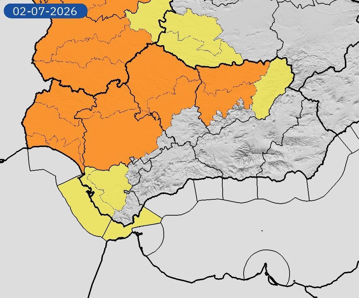 Mapa de avisos meteorológicos.