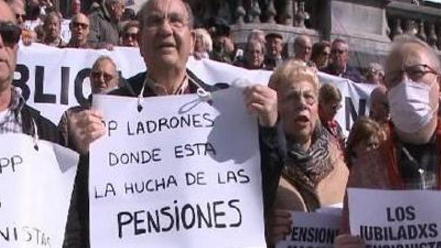 Protesta de pensionistes a Bilbao el 5 de març passat