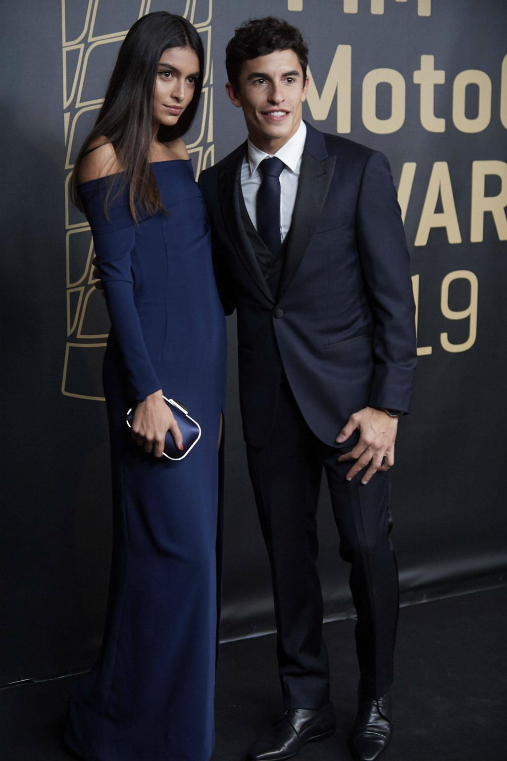 Lucía Rivera y Marc Márquez en la fiesta posterior al Gran Premio de Moto GP de la Comunidad Valenciana.