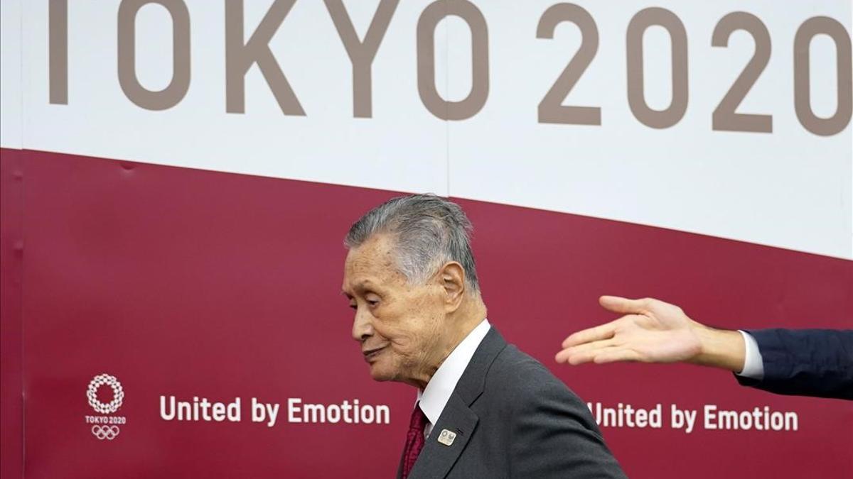 Tokyo (Japan)  10 06 2020 - (FILE) - Tokyo 2020 Olympic Games Organising Committee President Yoshiro Mori arrives at a press conference in Tokyo  Japan  10 June 2020 (reissued 11 February 2021)  According to reports by Jiji Press on 11 February  Mori intends to resign from his position following the turmoil caused by his controversial remarks regarding women  (Japon  Tokio) EFE EPA FRANCK ROBICHON   POOL