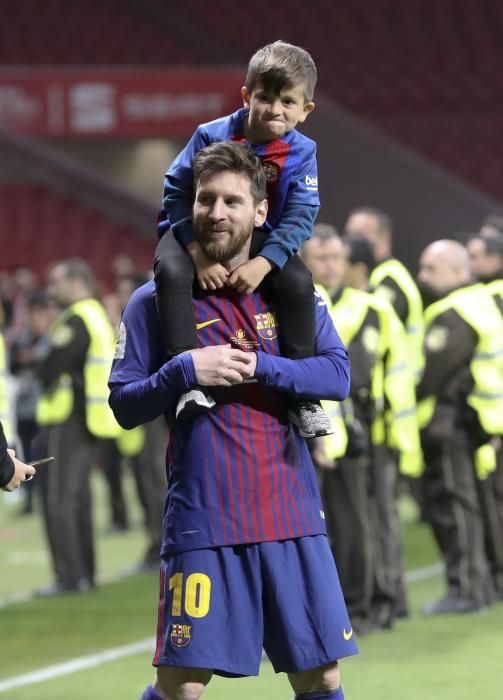 Copa del Rey: Los hijos de los jugadores del Barça, protagonistas de la celebración