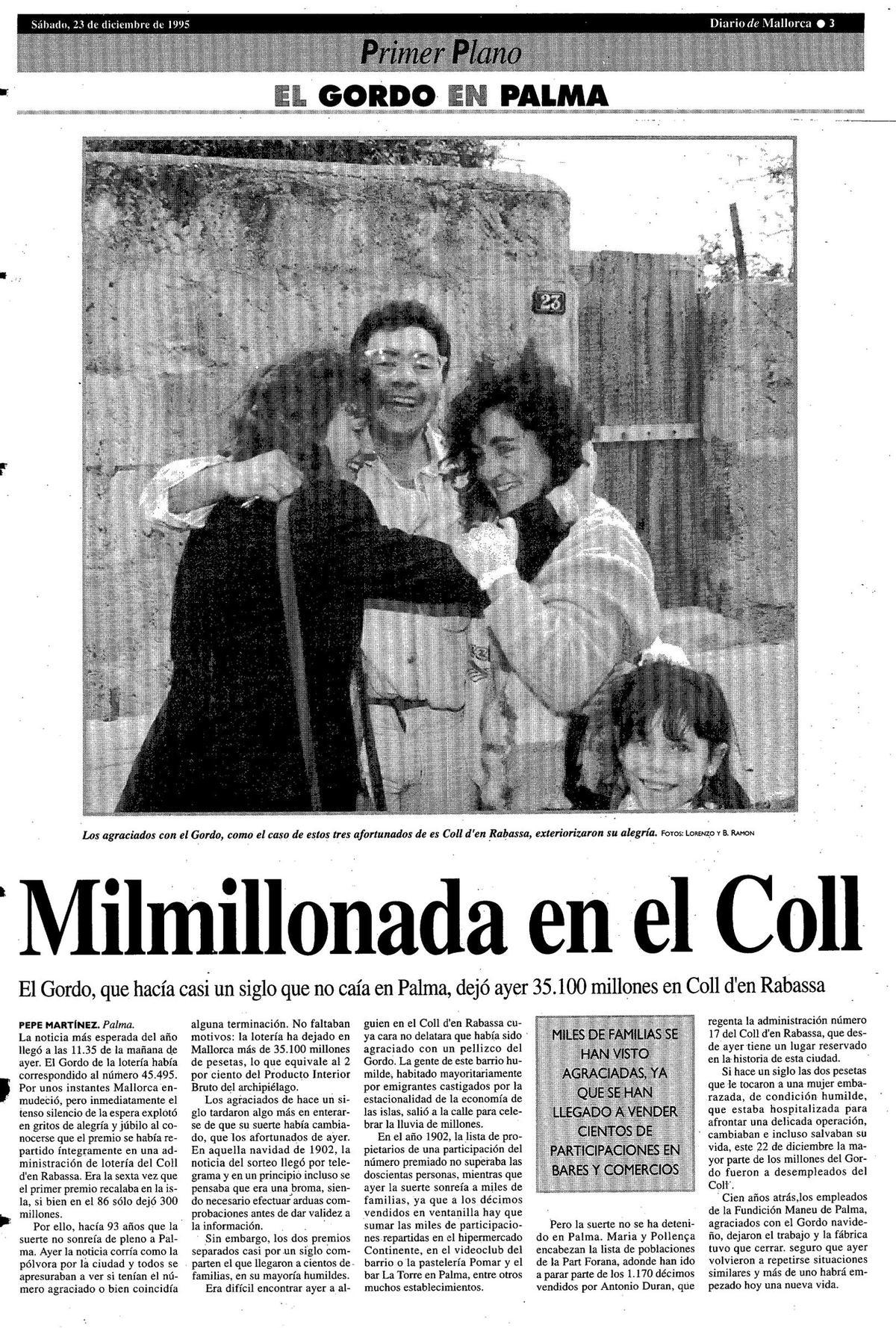 Así siguió Diario de Mallorca la fiesta por el Gordo en Palma