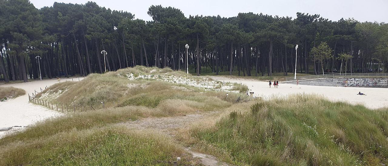 Duna situada junto al complejo deportivo de Samil