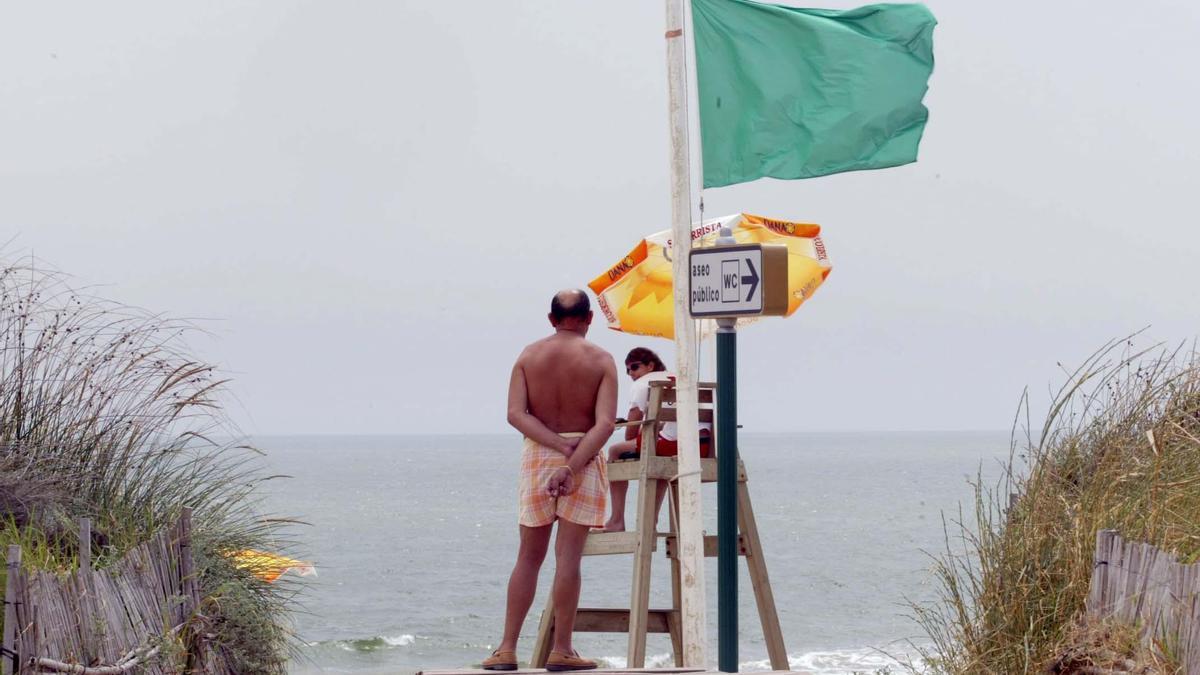 Bandera verde en una de las playas de València.