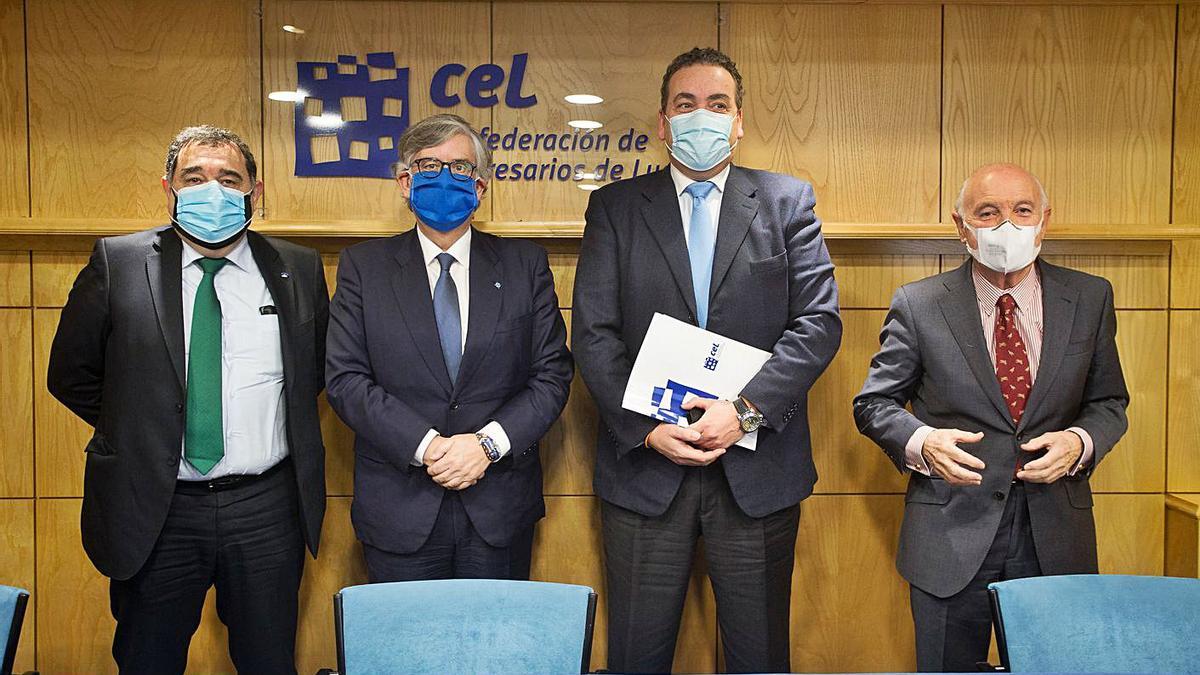 César Blanco (Ourense), Juan Vieites, Eduardo Valín (Lugo) y Antonio Fontenla (A Coruña). |   // L. O.