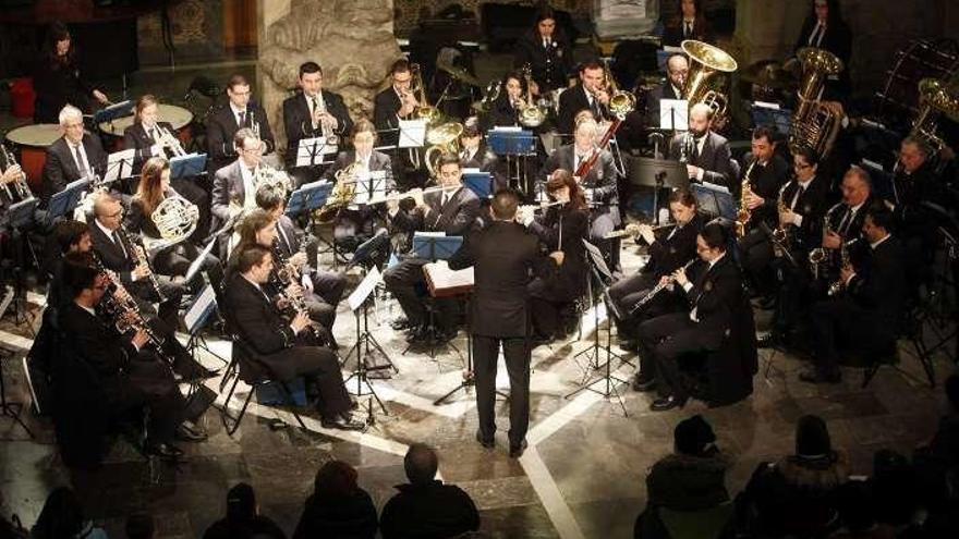 La Banda de Música de Gijón, durante un concierto.