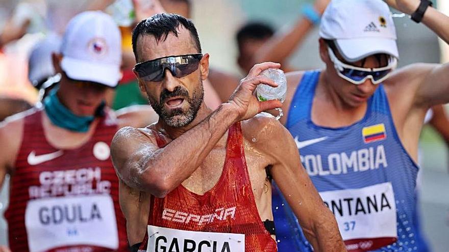 García Bragado, en un moment de la cursa d’ahir.  | OLYMPICS