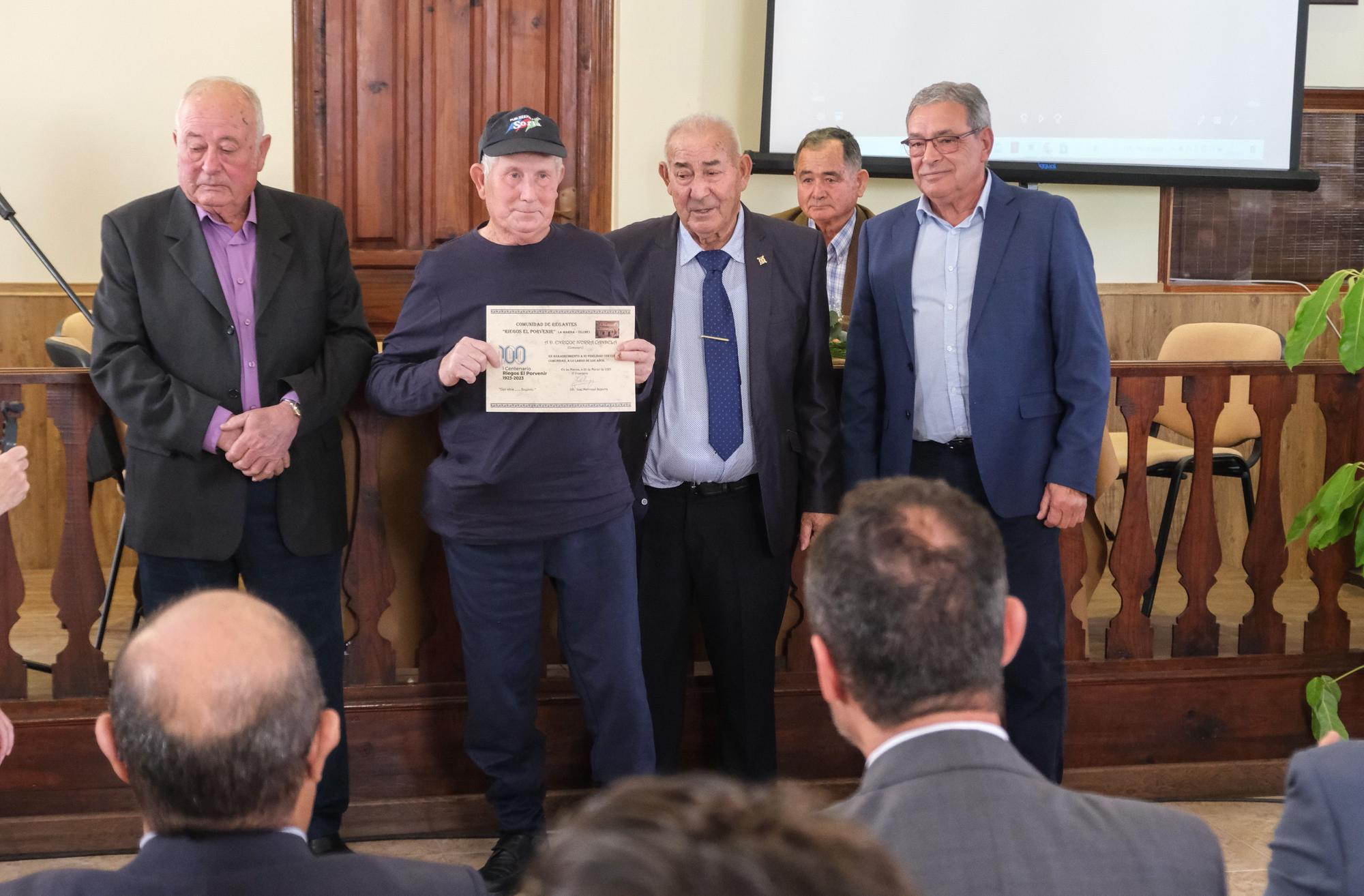 El alcalde de Elche anuncia la concesión de la medalla de plata del Bimil.lenari a Riegos El Porvenir