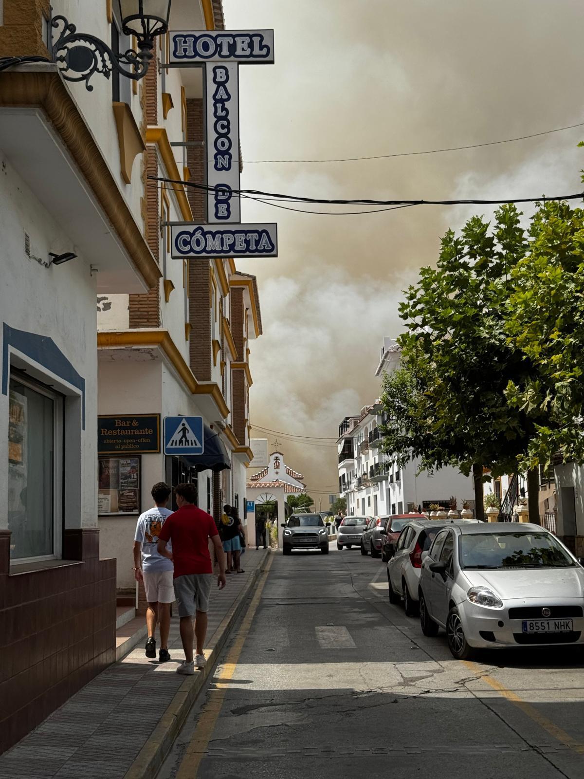 Un incendio forestal afecta a Árchez, Cómpeta y Canillas de Albaida.
