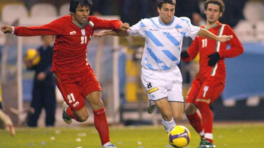 Dani Abalo, con la selección gallega, durante un partido en Riazor. // Cabalar