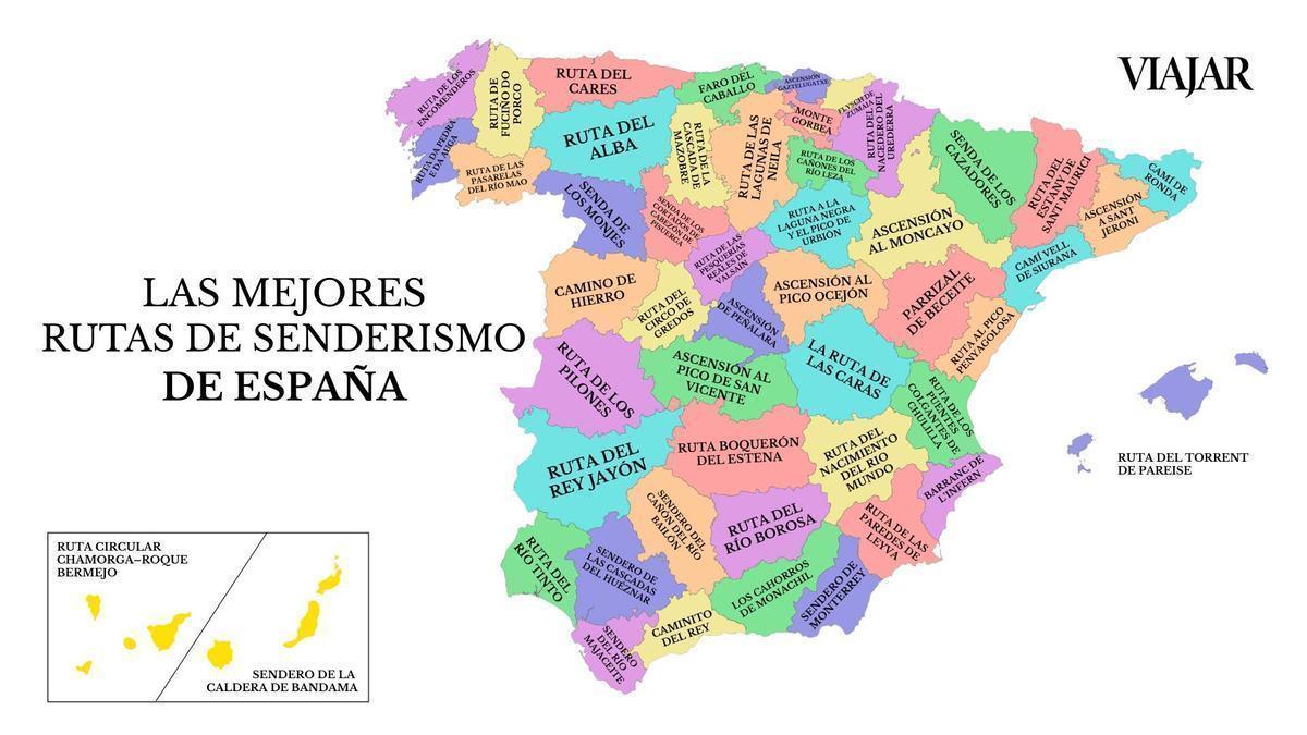 Las rutas de senderismo imprescindibles de España, provincia a provincia.