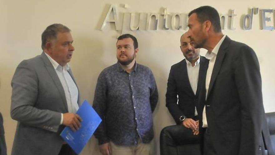 Lucas Jiménez, Antonio García, Javier Berenguer y Carlos González, ayer en Elche.