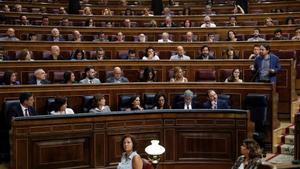 GRAF748. MADRID, 12/09/2018.- El secretario general de Podemos, Pablo Iglesias, interviene en la sesión de control al Gobierno hoy en el Congreso. EFE/Juan Carlos Hidalgo