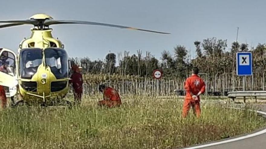 L&#039;helicòpter del SEM desplaçat ahir al quilòmetre 14 de la C-36.