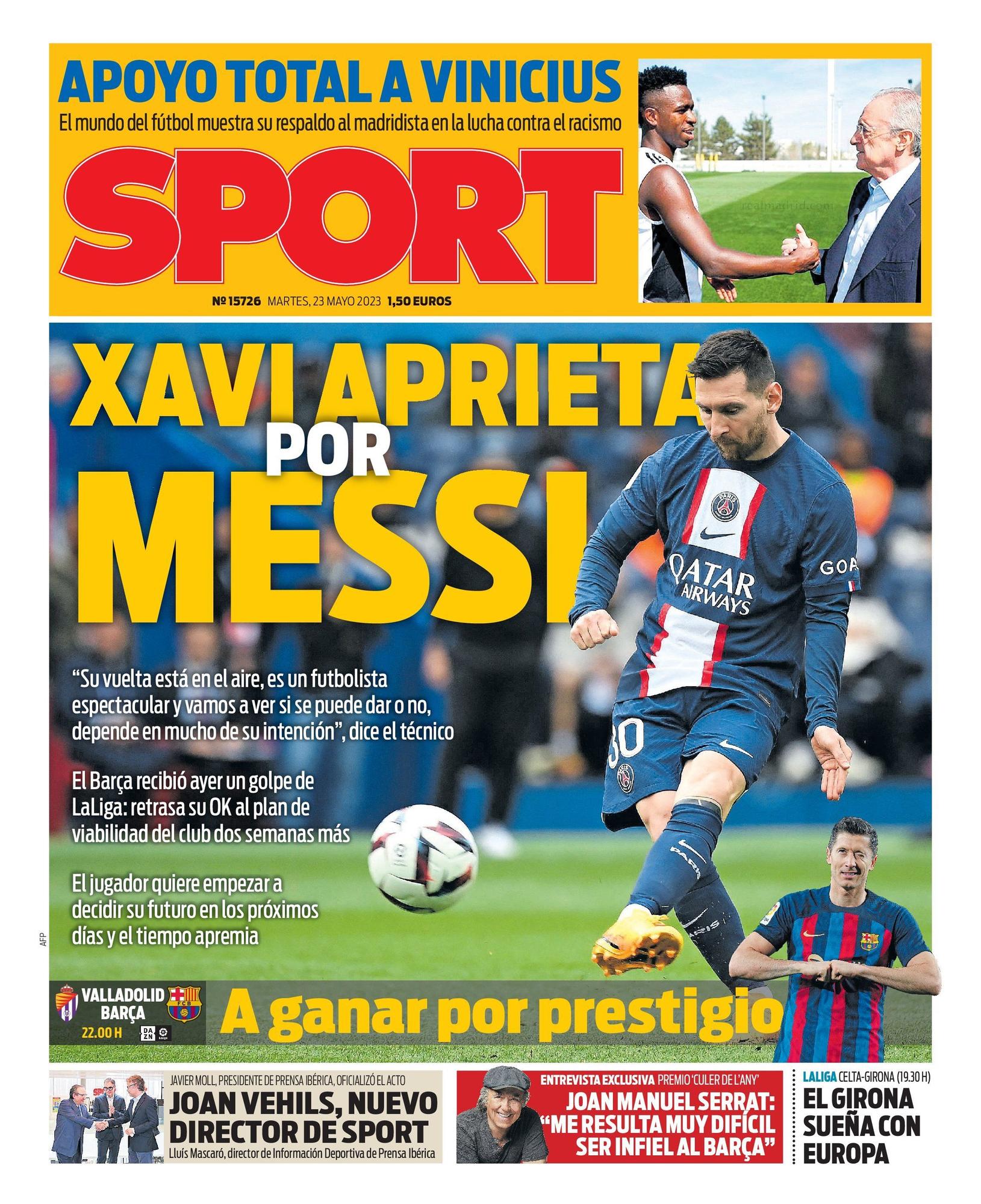 Esta es la portada de SPORT de hoy