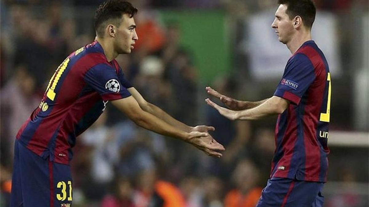 Messi fue sustituido por Munir