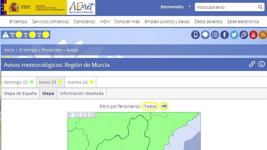 Aviso amarillo por fenómenos costeros en Cartagena y Mazarrón