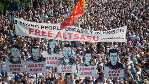 Manifestación en Pamplona en protesta por la sentencia del ’caso Alsasua’.