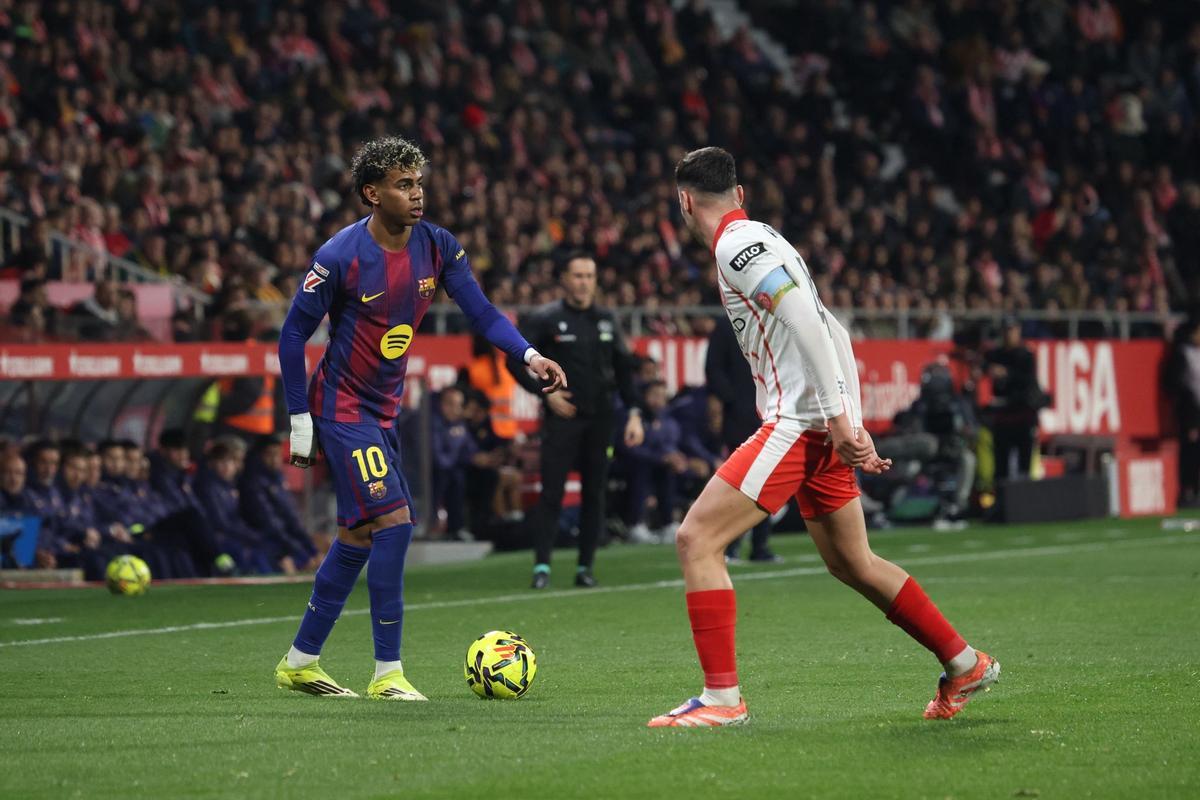 Lamine, en el partido ante el Girona