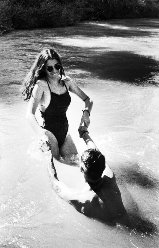 Blanca y David, en el río Guadiana Menor, en El Cortijuelo (Jaén).