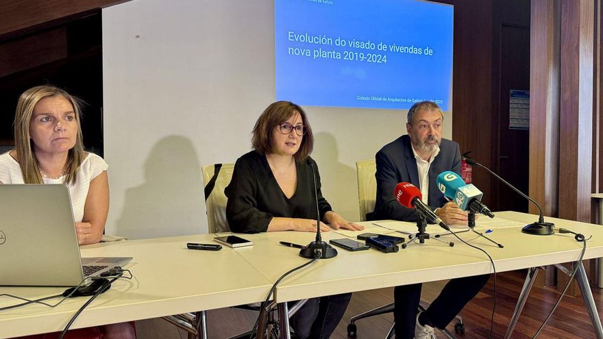 La secretaria del COAG, María Alfaya (centro) y Luciano Alfaya, presentan el informe. | M.Triñanes