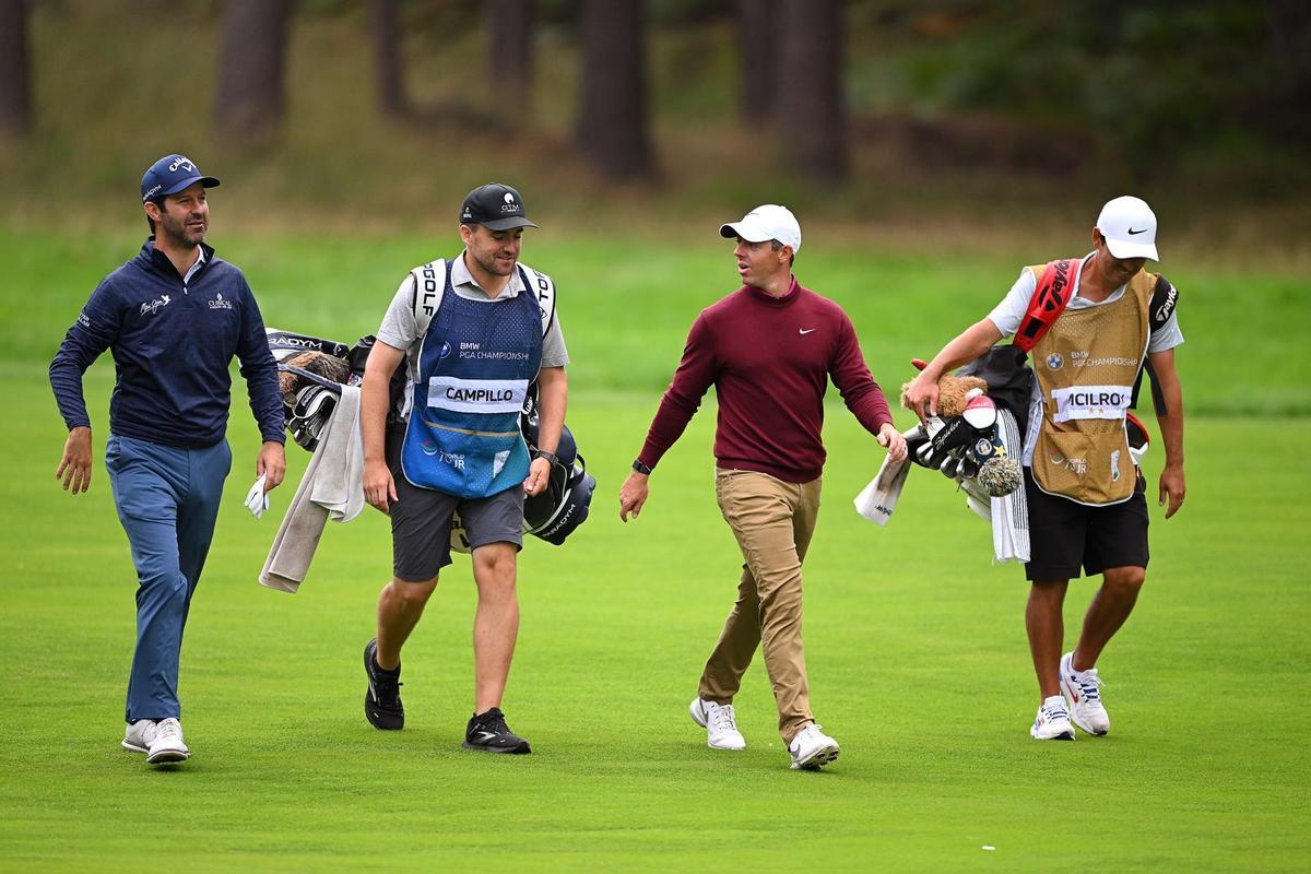Con Rory Mcllroy, en un torneo.