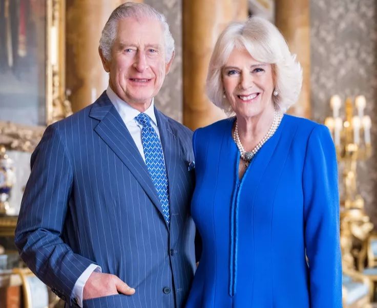 Retrato del rey Carlos de inglaterra y Camilla