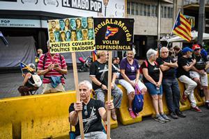 Manifestacion de la Diada en la avenida del Paral·lel de Barcelona